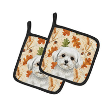 Load image into Gallery viewer, Maltese Heirloom Fall Pair of Pot Holders