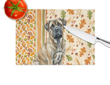 Load image into Gallery viewer, Brindle Mastiff Heirloom Fall Glass Cutting Board