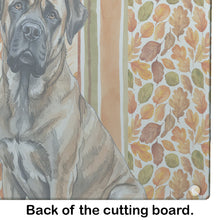 Load image into Gallery viewer, Brindle Mastiff Heirloom Fall Glass Cutting Board