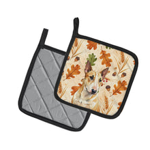 Load image into Gallery viewer, Miniature Bull Terrier Heirloom Fall Pair of Pot Holders