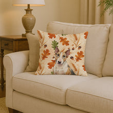 Load image into Gallery viewer, Tricolor Miniature Bull Terrier Heirloom Fall Throw Pillow
