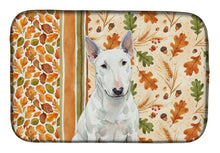 Load image into Gallery viewer, White Miniature Bull Terrier Heirloom Fall Dish Drying Mat
