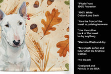 Load image into Gallery viewer, White Miniature Bull Terrier Heirloom Fall Kitchen Towel