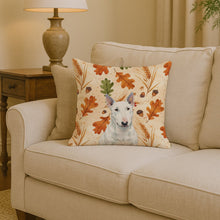 Load image into Gallery viewer, White Miniature Bull Terrier Heirloom Fall Throw Pillow