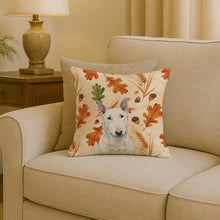 Load image into Gallery viewer, White Miniature Bull Terrier Heirloom Fall Throw Pillow