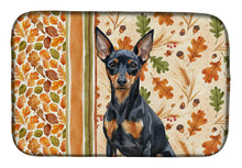 Load image into Gallery viewer, Black and Tan Miniature Pinscher Heirloom Fall Dish Drying Mat