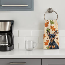 Load image into Gallery viewer, Black and Tan Miniature Pinscher Heirloom Fall Kitchen Towel