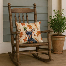 Load image into Gallery viewer, Black and Tan Miniature Pinscher Heirloom Fall Throw Pillow