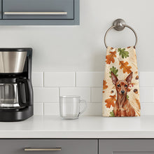 Load image into Gallery viewer, Red Miniature Pinscher Min Pin Heirloom Fall Kitchen Towel