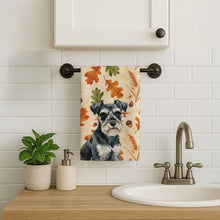 Load image into Gallery viewer, Black &amp; Silver Miniature Schnauzer Heirloom Fall Kitchen Towel