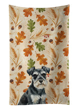 Load image into Gallery viewer, Black &amp; Silver Miniature Schnauzer Heirloom Fall Kitchen Towel