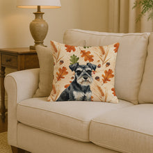 Load image into Gallery viewer, Black &amp; Silver Miniature Schnauzer Heirloom Fall Throw Pillow