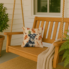 Load image into Gallery viewer, Black &amp; Silver Miniature Schnauzer Heirloom Fall Throw Pillow