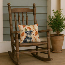 Load image into Gallery viewer, Black &amp; Silver Miniature Schnauzer Heirloom Fall Throw Pillow