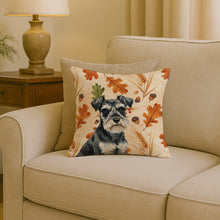 Load image into Gallery viewer, Black &amp; Silver Miniature Schnauzer Heirloom Fall Throw Pillow