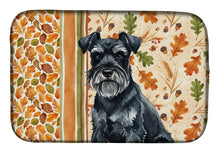 Load image into Gallery viewer, Black Miniature Schnauzer Heirloom Fall Dish Drying Mat