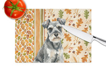 Load image into Gallery viewer, Miniature Schnauzer Heirloom Fall Glass Cutting Board
