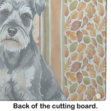 Load image into Gallery viewer, Miniature Schnauzer Heirloom Fall Glass Cutting Board