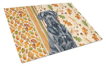 Load image into Gallery viewer, Black Neapolitan Mastiff Heirloom Fall Glass Cutting Board