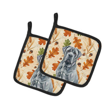 Load image into Gallery viewer, Blue Neapolitan Mastiff Heirloom Fall Pair of Pot Holders