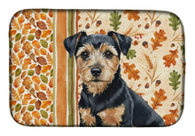 Load image into Gallery viewer, Black and Tan Norfolk Terrier Heirloom Fall Dish Drying Mat