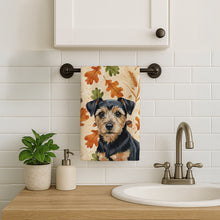 Load image into Gallery viewer, Black and Tan Norfolk Terrier Heirloom Fall Kitchen Towel