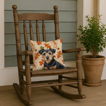 Load image into Gallery viewer, Black and Tan Norfolk Terrier Heirloom Fall Throw Pillow