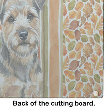 Load image into Gallery viewer, Grizzle and Tan Norfolk Terrier Heirloom Fall Glass Cutting Board