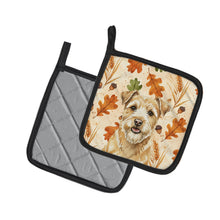Load image into Gallery viewer, Wheaten Norfolk Terrier Heirloom Fall Pair of Pot Holders