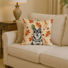 Load image into Gallery viewer, Norwegian Elkhound Heirloom Fall Throw Pillow