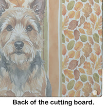 Load image into Gallery viewer, Norwich Terrier Heirloom Fall Glass Cutting Board
