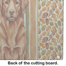 Load image into Gallery viewer, Copper Nova Scotia Duck Tolling Retriever Heirloom Fall Glass Cutting Board