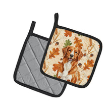Load image into Gallery viewer, Orange Nova Scotia Duck Tolling Retriever Heirloom Fall Pair of Pot Holders