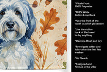 Load image into Gallery viewer, Blue and White Old English Sheepdog Heirloom Fall Kitchen Towel