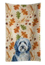 Load image into Gallery viewer, Blue and White Old English Sheepdog Heirloom Fall Kitchen Towel