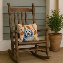 Load image into Gallery viewer, Blue and White Old English Sheepdog Heirloom Fall Throw Pillow
