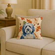 Load image into Gallery viewer, Blue and White Old English Sheepdog Heirloom Fall Throw Pillow