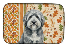 Load image into Gallery viewer, Gray and White Old English Sheepdog Heirloom Fall Dish Drying Mat