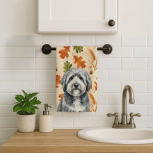 Load image into Gallery viewer, Gray and White Old English Sheepdog Heirloom Fall Kitchen Towel