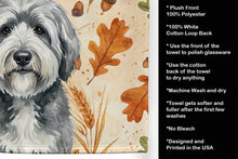 Load image into Gallery viewer, Gray and White Old English Sheepdog Heirloom Fall Kitchen Towel