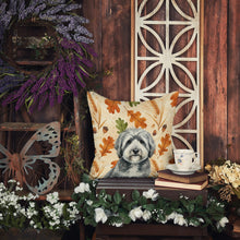 Load image into Gallery viewer, Gray and White Old English Sheepdog Heirloom Fall Throw Pillow