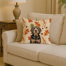 Load image into Gallery viewer, Black and Tan Otterhound Heirloom Fall Throw Pillow