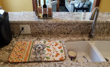 Load image into Gallery viewer, Grizzle and Tan Otterhound Heirloom Fall Dish Drying Mat