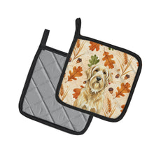 Load image into Gallery viewer, Wheaten and Tan Otterhound Heirloom Fall Pair of Pot Holders