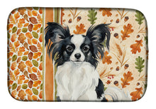 Load image into Gallery viewer, Black and White Papillon Heirloom Fall Dish Drying Mat