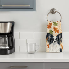 Load image into Gallery viewer, Black and White Papillon Heirloom Fall Kitchen Towel