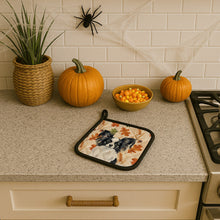 Load image into Gallery viewer, Black and White Papillon Heirloom Fall Pair of Pot Holders