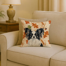 Load image into Gallery viewer, Black and White Papillon Heirloom Fall Throw Pillow
