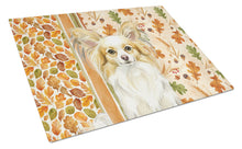 Load image into Gallery viewer, Lemon and White Papillon Heirloom Fall Glass Cutting Board