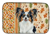 Load image into Gallery viewer, Tricolor Papillon Heirloom Fall Dish Drying Mat